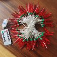 thumbnail image 1 of Jinsinto LED Red Pepper Lantern Solar String Lights Outdoor Yard Waterproof Outdoor Christmas Decoration 10 Meters 80 Lights USB Remote Control, 1 of 5
