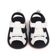 thumbnail image 4 of Aayomet Toddler Kids Solid Color Girls First Walking Leisure Shoes Open Toe Leisure Shoes Baby Boy Sandals 3-6 Months,White 3.5, 4 of 5