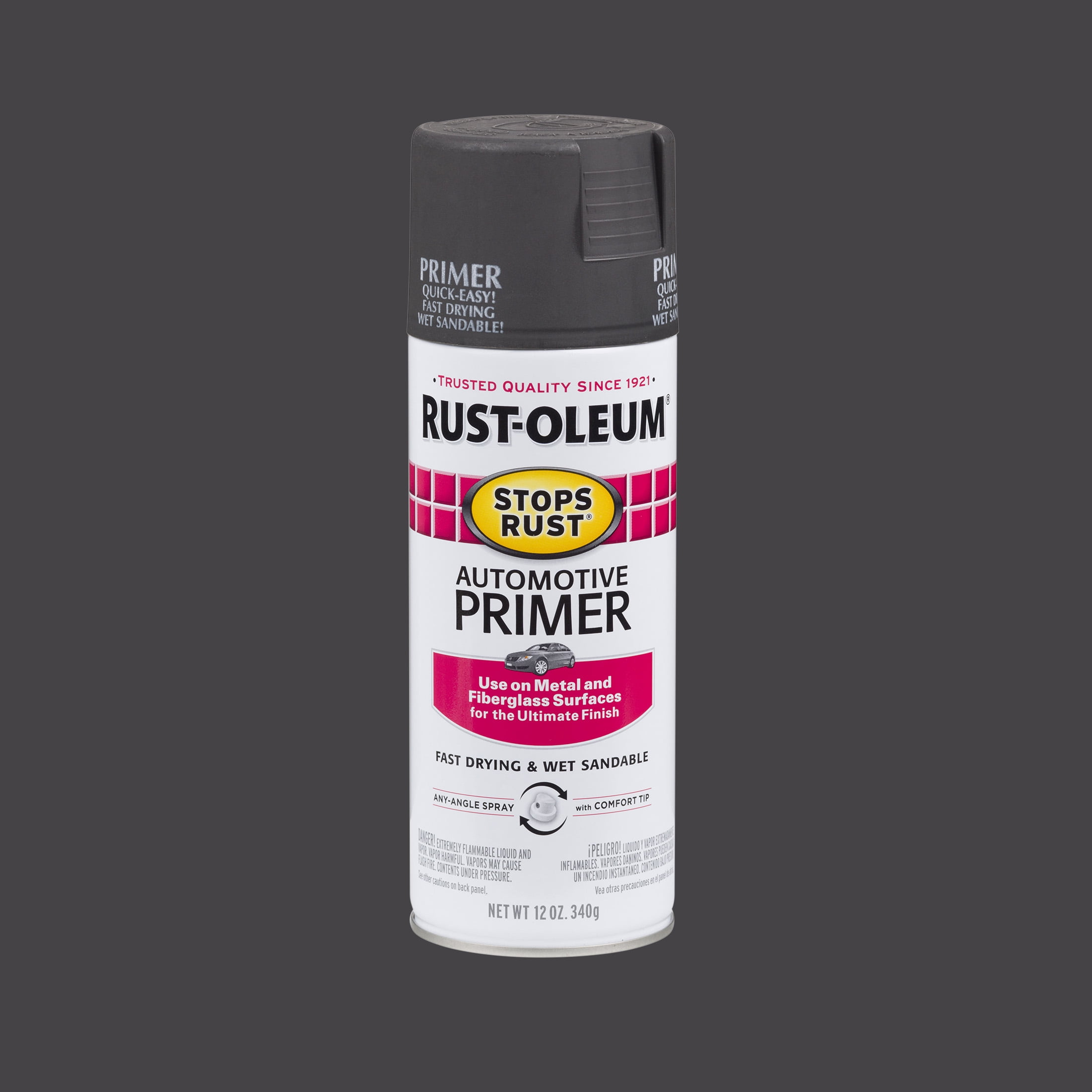(6 pack) Dark Gray, Rust-Oleum Stops Rust Automotive Primer Spray Paint-2089830, 12 oz