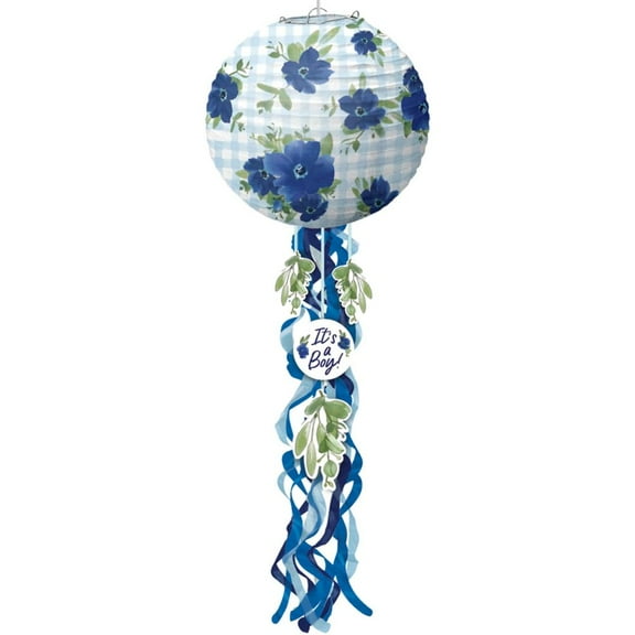 Baby In Bloom Sweet Baby Boy 9.5-inch Paper Lanterns w/ Tails 3 Per Pack