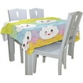 thumbnail image 4 of Dreamtimes 60"x120" Cute Clouds with Colorful Background Tablecloth Modern Table Cover for Home Decoration, Spill Proof Cloth Washable for Dinner Picnic, 4 of 6