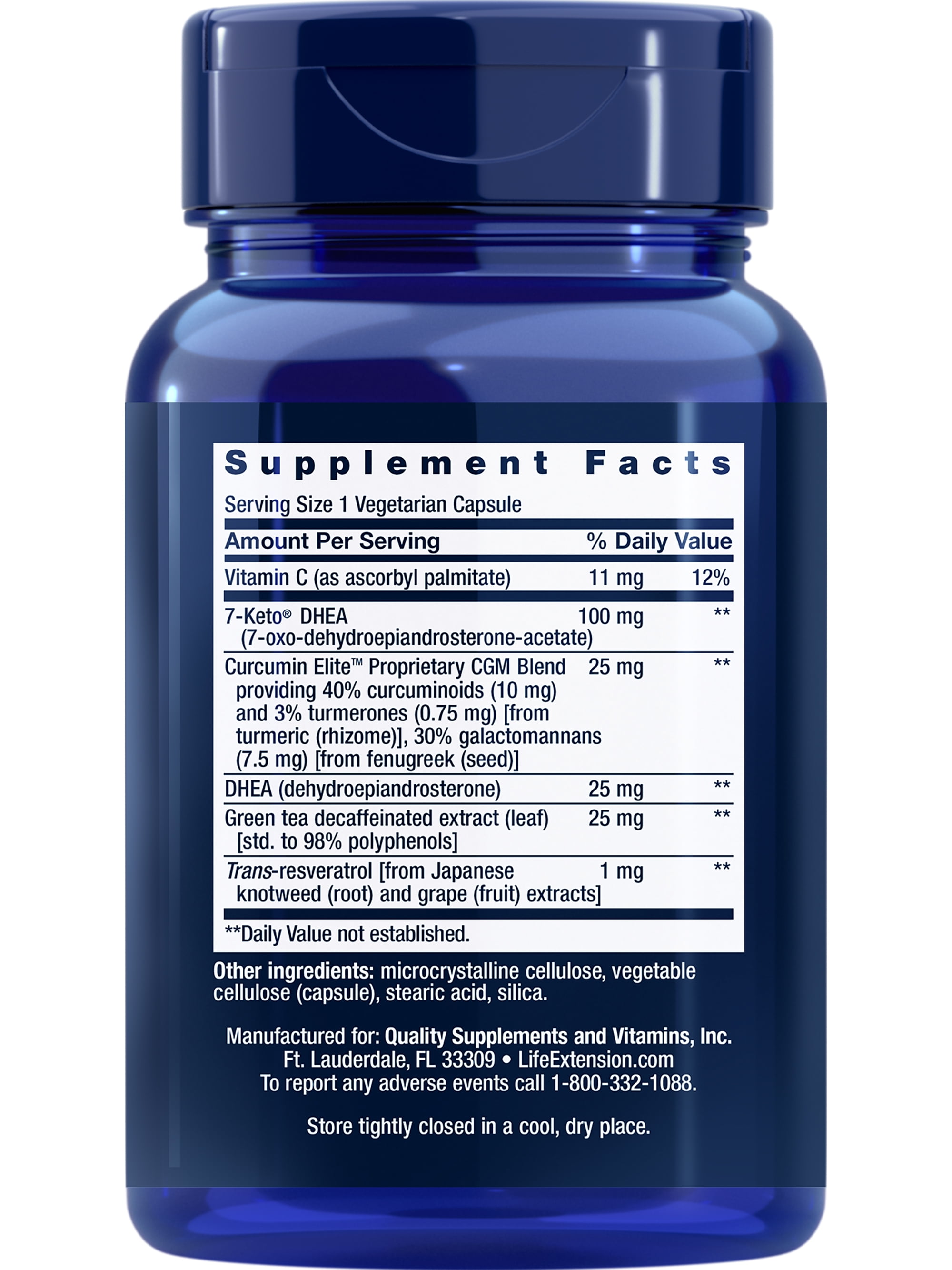 Life Extension DHEA Complete, with 7-Keto® DHEA, promotes optimal hormone levels & weight management, gluten free, non-GMO, vegetarian, 60 capsules