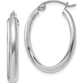 thumbnail image 1 of 14K White Gold Polished 3.5mm Oval Hoop Earrings (16 X 17) Made In Indonesia te267, 1 of 6
