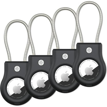 Wiomeask AirTag Key Ring Keychain, 4-Pack, Black