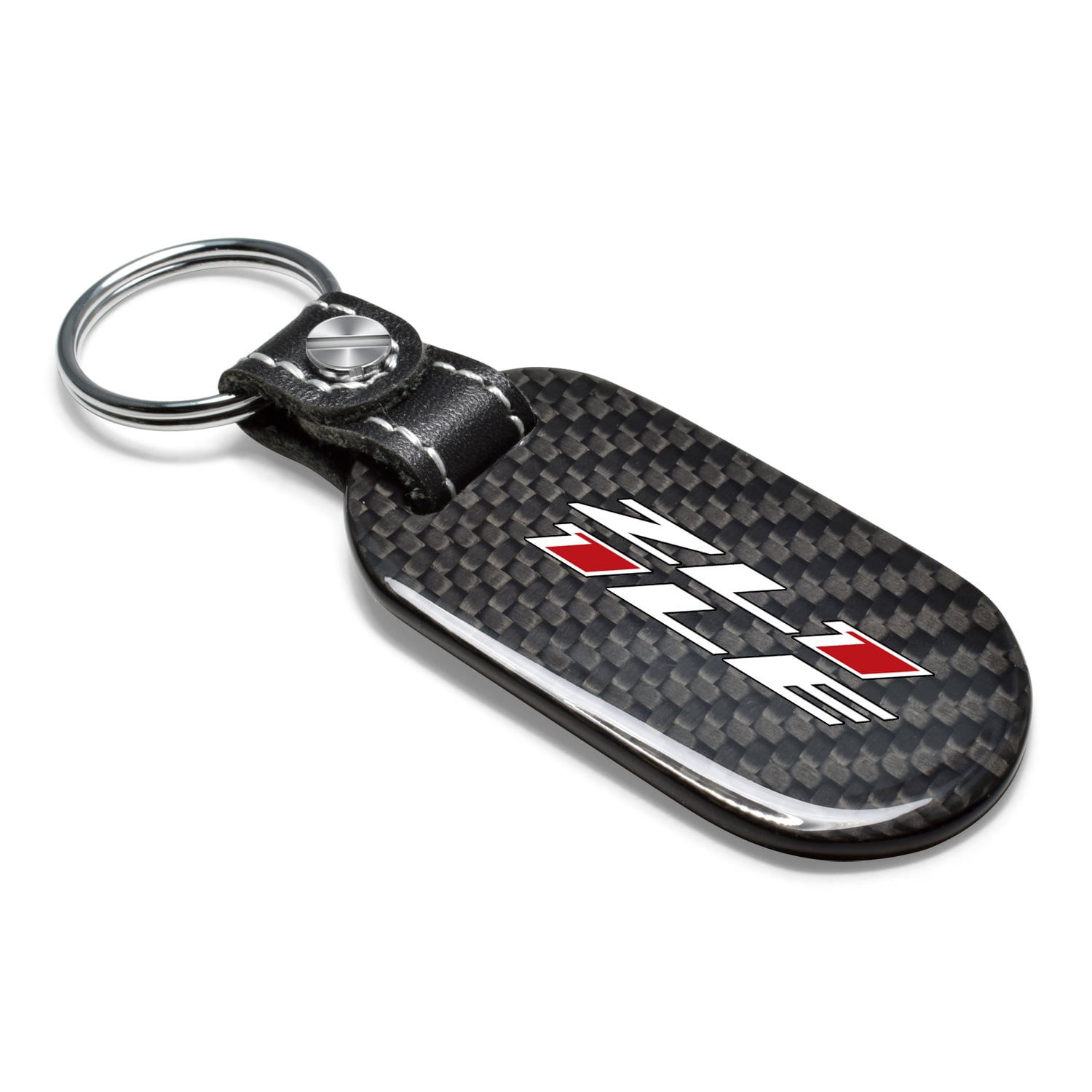 iPick Image for Chevrolet Camaro ZL1-1LE Real Black Carbon Fiber Tag Style Key Chain, Official Licensed