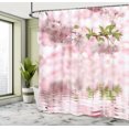 thumbnail image 4 of Ambesonne Flower Shower Curtain, Tender Floral Branch Water, 69"Wx70"L, Pale Pink Fern Green, 4 of 4