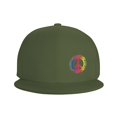 thumbnail image 3 of DouZhe Flat Brim Cap Snapback Hat, Amour Mains Paix Symbole Imprime Réglable Vert Adulte Baseball Cap, 3 of 6