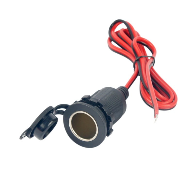 12/24V DC Car Lighter Female Socket Plug Connector Adapter Cable - Walmart.com