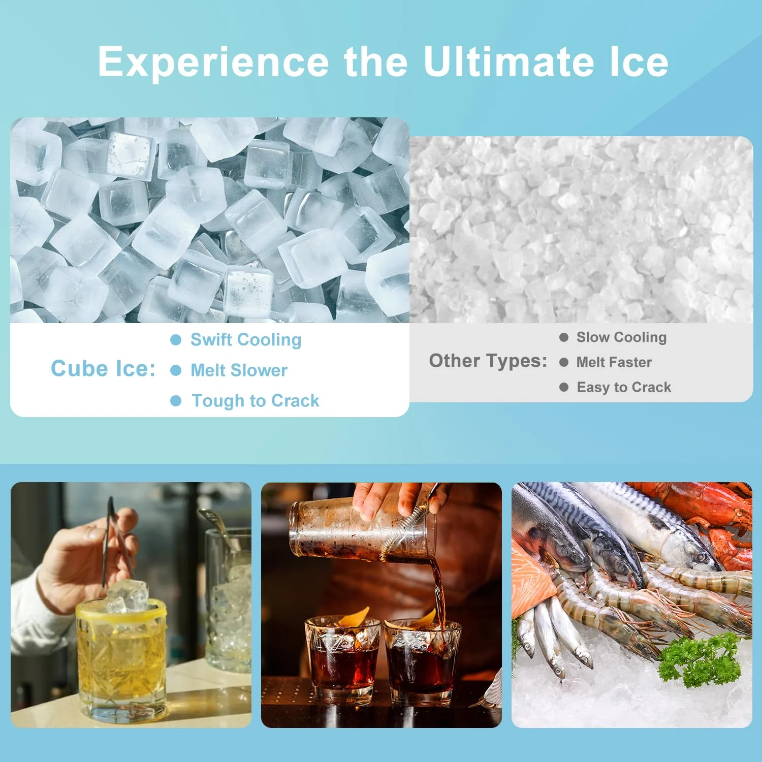 RICODO Commercial Ice Maker Machine 500LBS/24H with 350lbs Ice Bin, Nugget & Clear Cube Pellet Ice, Fast Ice Production in 8-15 Minutes, Efficient & Reliable for Restaurants