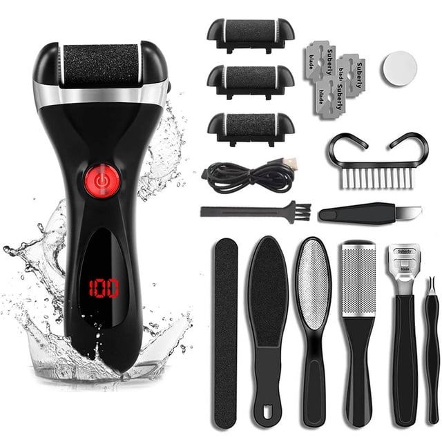 Eliminador de callos recargable con kit de pedicura para piel muerta