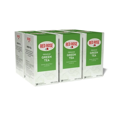 Red Rose Green Tea Naturally Flavored Rich in Antioxidants Zero Calories with 20 Individually Wrapped Tea Bags Per Box (Pack of 6) Contains Caffeine Brew Hot