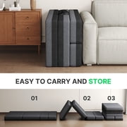 BEHOST 5-in-1 Quad-fold Convertible Sleeper Sofa Bed, 6 Full Size Foldable Floor Mattress for Apartment Dorm Guest Room Camping RV