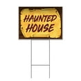 thumbnail image 1 of Haunted House Scroll (18" X 24") Yard Sign, Includes Metal Step Stake, 1 of 6