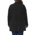 thumbnail image 3 of Agnes Orinda Women's Plus Size Button up Cardigan V Neck Long Sleeve Pocket Ribbed Knit Loose Casual Sweater 3X Black, 3 of 5