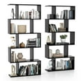 thumbnail image 1 of Costway 2 PCS 5-Tier Bookshelf Geometric S-Shaped Bookcase Room Divider Storage Display, 1 of 10