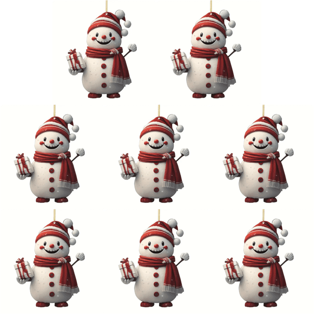 Muñeco Nieve para Navidad Mini Adornos Colgantes Favores Fiesta (Estilo A)