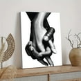 thumbnail image 5 of Black & White Handshake Love Design Romantic Couple Holding Hands Poster Wrapped Wooden Frame Wall Decor,,Canvas Wall Art for Living Room,Bedroom,Office,Ready to Hang, 5 of 5