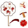 thumbnail image 2 of SHISUYAN Double-sided Embroidery Circular Fan Chinese Tassel Fan Circular Fan Round Hand Fan, 2 of 9