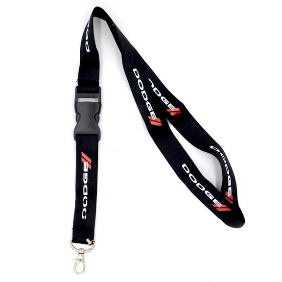 Au-TOMOTIVE GOLD Official Licensed for Dodge Stripe White Word Black Universal Lanyard Neck Strap Key Chain