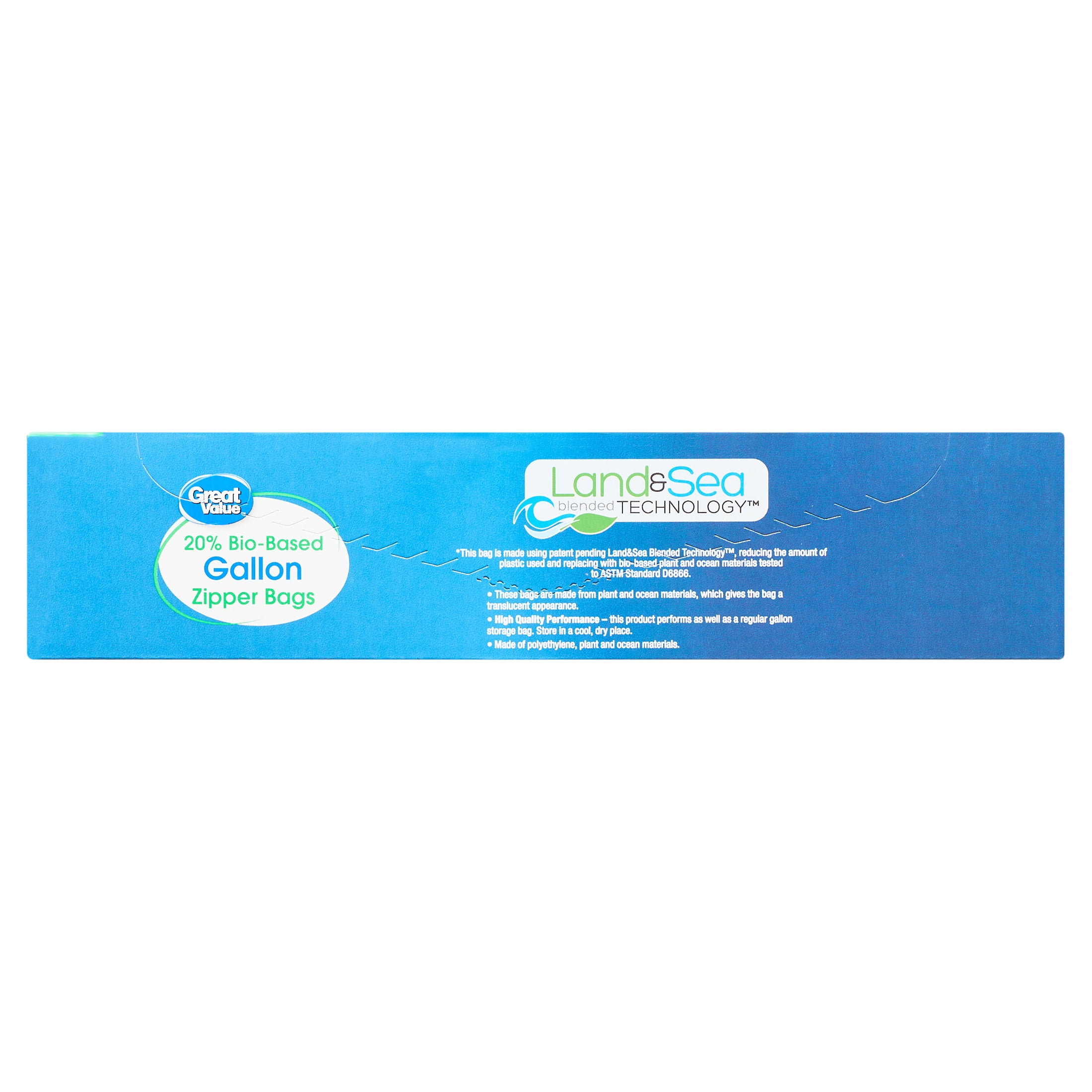 (12 pack) Great Value Reclosable Gallon Bags, Made with Bio-Based Materials, 20 Count