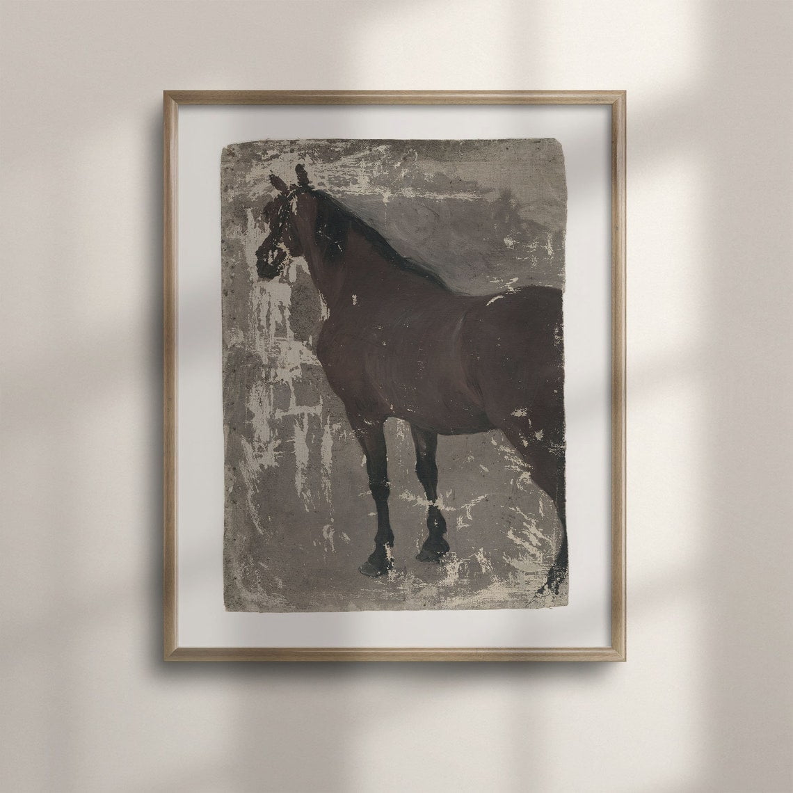 Antique Horse Rustic Farmhouse Wall Art Print Nature Inspired Living Room Decor