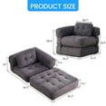 thumbnail image 3 of Puremind Folding Sofa Bed, Convertible Floor Couch for Adults and Kids, Corduroy Foldable Futon Sofa Bed with Armrest for Living Room/Bedroom, Gray, 3 of 8