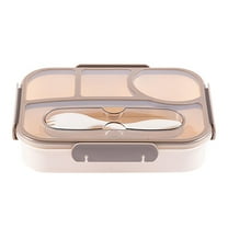 Bento Box Adult, Lunch Box , 4-Compartment Lunch Containers, Drop-Proof, Dishwasher Safe & Made with BPA-Free Materials(Beige)