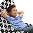 thumbnail image 1 of Plaid Lounger Chair Bag, Modern Graphic Argyle Pattern in Black and White Repetitive Diamond Shape Stripes, High Capacity Storage with Handle Container, Lounger Size, Black White, by Ambesonne, 1 of 5
