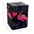 thumbnail image 5 of Flamingo Foldable Car Trash Bin with Lid, Leak-proof Mini Trash Can for Car, Hanging Storage Bag Included, 5 of 6