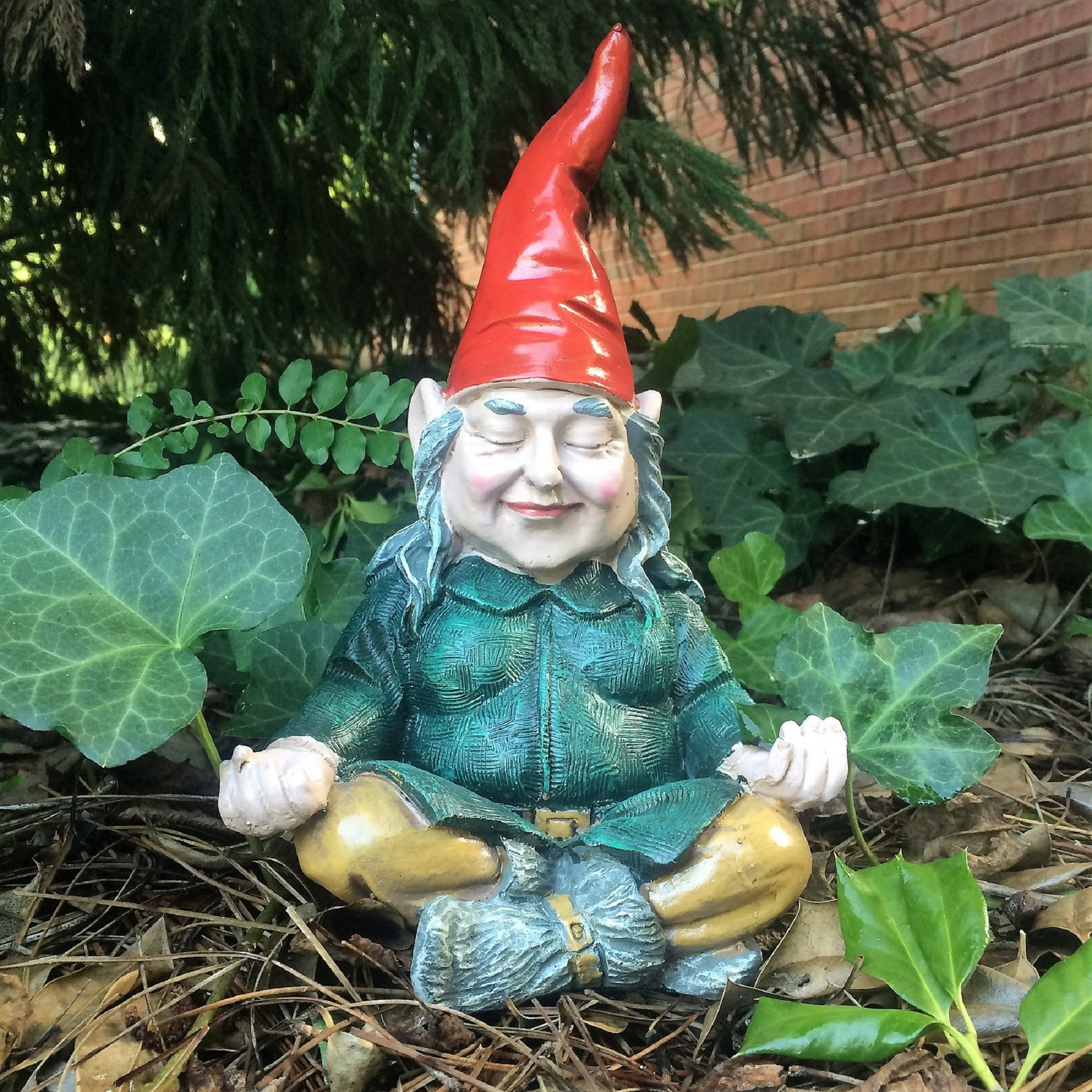 Gnomes of Toad Hollow - Meditating ZEN "Zelda" and "Mordecai" the Yoga Gnomes Home & Garden Gnome Statue 10"H