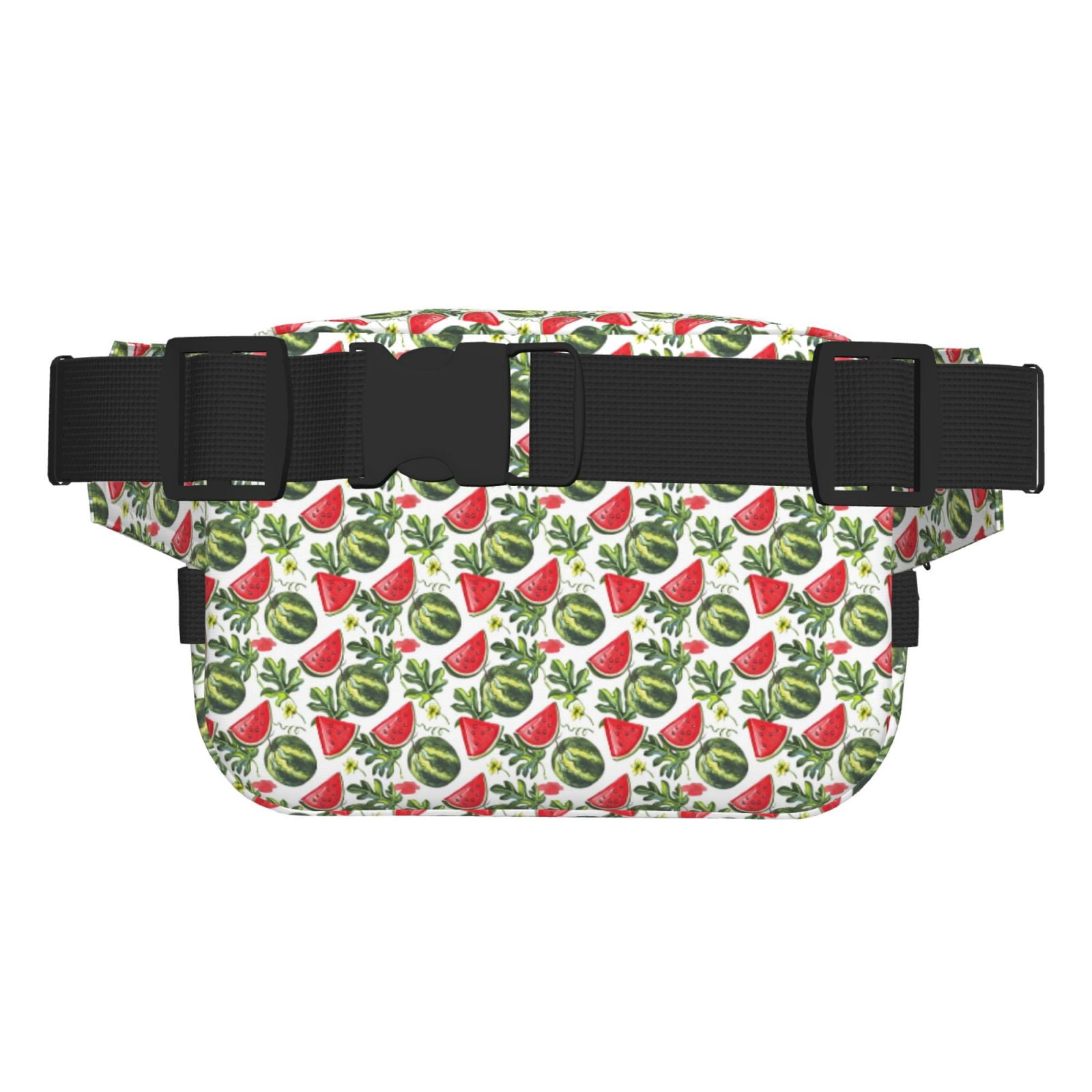 Picia Watermelons Print Square Double-Layer Waist Bag Mini Adjustable Waist Belt Bag Exercise Running Travel Hiking