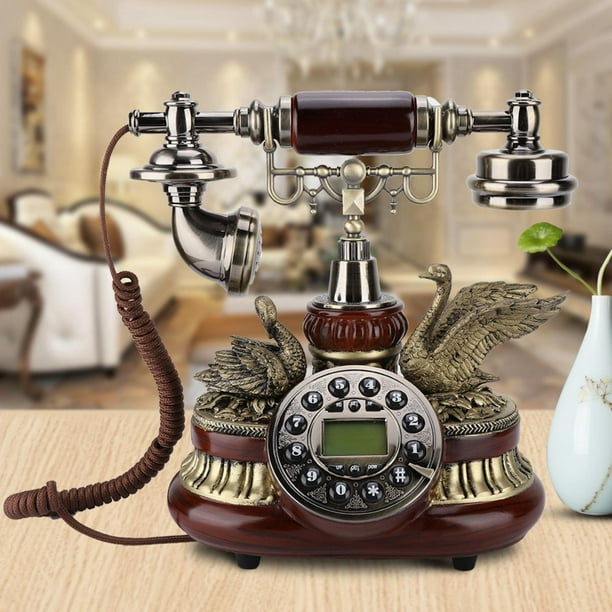 Vintage Antique Telephone, Old Fashioned 38-Group Call Records One-Button  Redial Antique Telephone with FSK/DTMF Dual System for Home