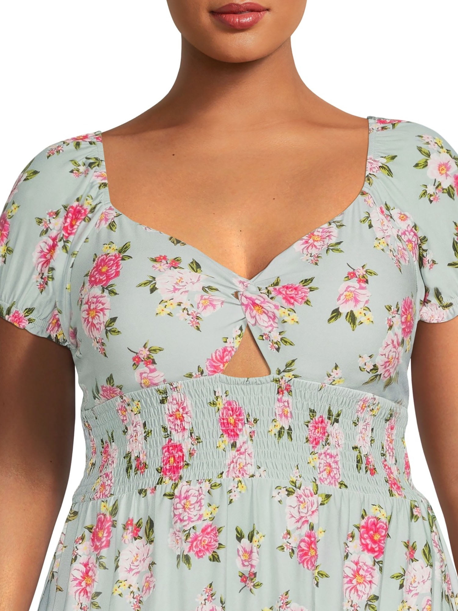 No Boundaries Juniors Plus Size Twist Front Dress with Lace Up Back