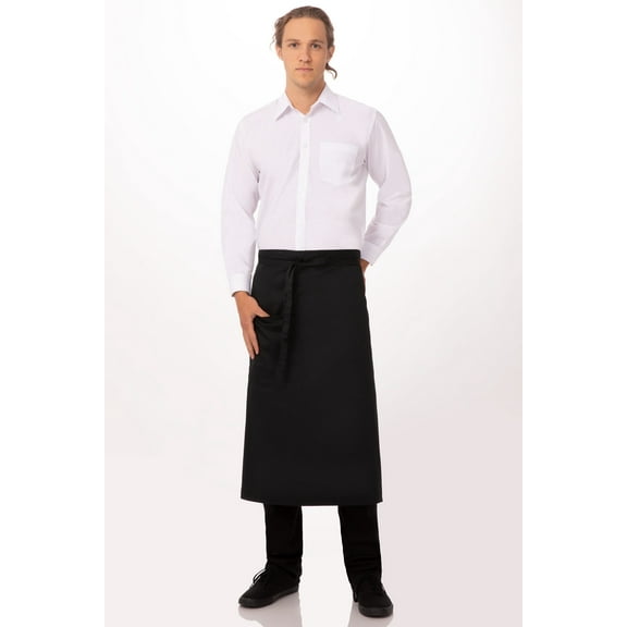 Chef Works Unisex Bistro Chef Apron, Black, One Size