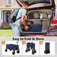 thumbnail image 2 of Al Fresco Collapsible Beach Wagon Cart Heavy Duty 220lbs, Garden Wagon Cart with All-Terrain Wheels for Camping, Blue, 2 of 7
