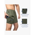thumbnail image 4 of Zilpu Mens Quick Dry Athletic Performance Shorts with Zipper Pocket (7 inch), 4 of 6