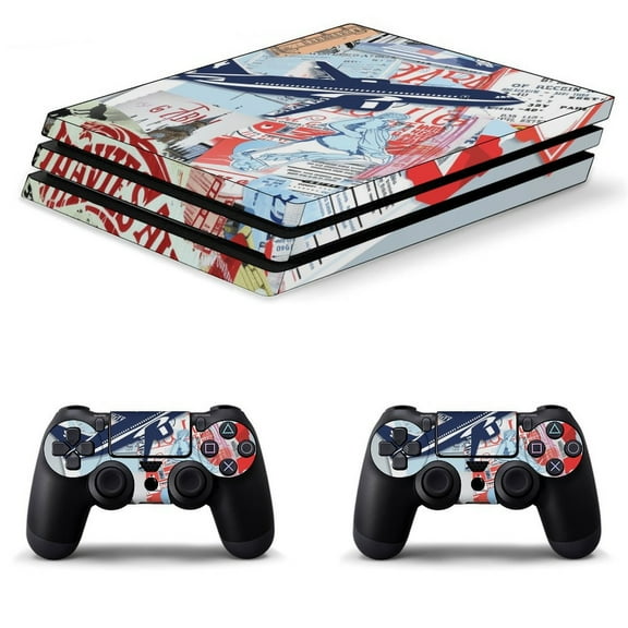 Decal Skin for PS4 Slim / PS4 Pro / PS4, Whole Body Vinyl Sticker Cover for Playstation 4 Console and Controller (Travel Sticker-1)