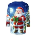 thumbnail image 5 of successthop Christmas Top Women Ugly Graphic Santa Plus Size 3/4 Sleeve Clothe Oversized Crewneck Trendy Shirts, 5 of 5