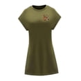 thumbnail image 3 of Vestido corto de verano para mujer, ropa suave, vestido con cuello redondo, minivestido de manga corta XL, 3 of 7