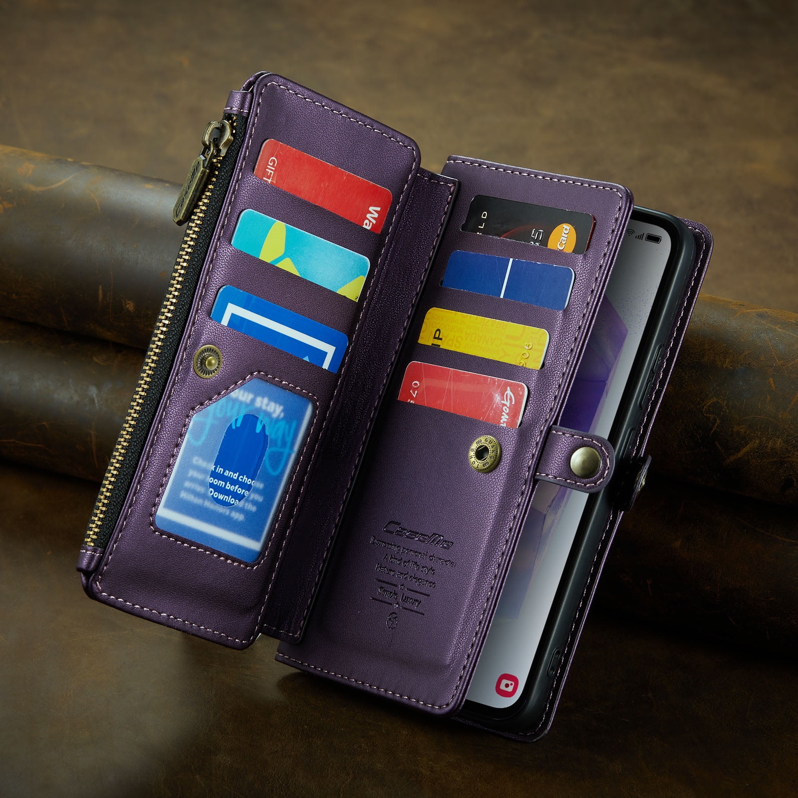 TECH CIRCLE Wallet Phone Case for Samsung Galaxy S24 (6.2") 2024 - Stylish Crossbody Phone Case with Shoulder/Wrist Straps, Lightweight PU Leather Cover with Card Slots & Pocket, Purple