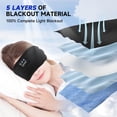 thumbnail image 2 of Sleep Mask, Bluetooth Eye Mask Bluetooth, TOPOINT Breathable Cotton Sleep Headphones for Sleeping Side Sleepers Travel Meditation Music Headsets with Microphone Handsfree Men Women, Black, 2 of 8