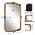 thumbnail image 3 of Kate and Laurel Preble Traditional Scalloped Wall Mirror, 23 x 35, Gold, Soft Painted Vintage Curvy Bathroom Vanity Mirror with Stepped Profile for Elegant Home Decor, 3 of 8