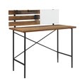 thumbnail image 3 of Walker Edison Small Slatted Wood Laptop Computer Writing Desk Home Office Workstation, 42 Inch, Rustic Oak, 3 of 5