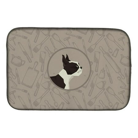 

Boston Terrier in the Kitchen Dish Drying Mat