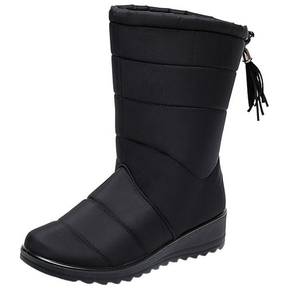 HAMPPLIES 1 Pair -tube Boots for Women Warm and Waterproof Lined for Winter