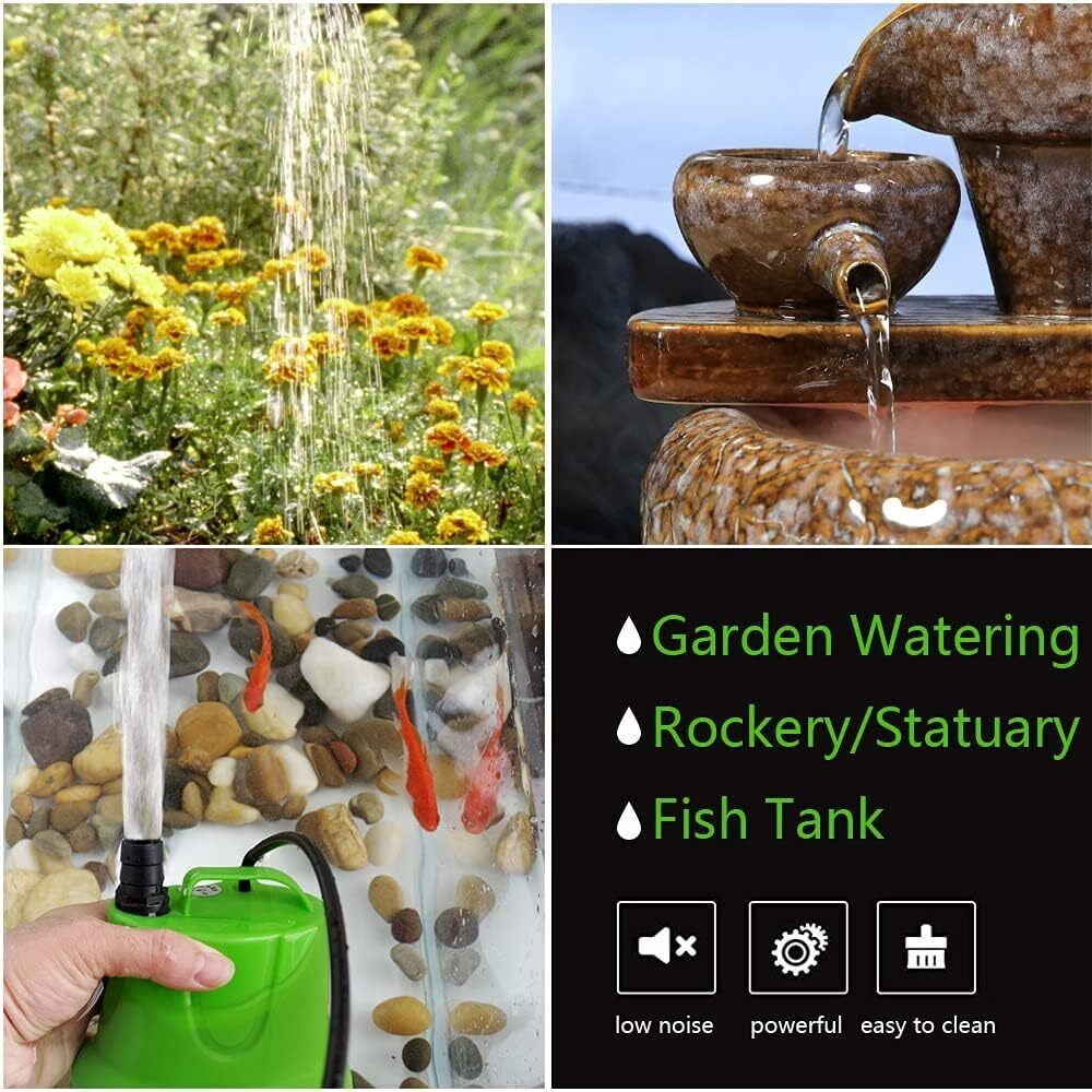COSTYLE 60W 845GPH Submersible Water Pump for Pond Aquarium Hydroponics Fish Tank Fountain Waterfall