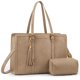 thumbnail image 1 of Bolsa de cuero vintage LOVEVOOK para portátil de 15.6 pulgadas con bolso de mano, 1 of 6