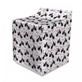 thumbnail image 1 of Pets Washer Cover, Cats with Hearts Valentines Day Theme Lovers Kitten Meow Doodle, Washroom Decor with Dust Protection, 29" x 28" x 40", Black Magenta and Blue, by Ambesonne, 1 of 3