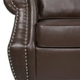 thumbnail image 4 of Noble House Amedou Faux Leather 3 Seater Sofa with Nailhead Trim, Dark Brown, 4 of 7