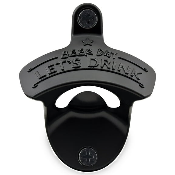 HAIICEN Beer Opener Wall Mount Beer Day LET'S DRINK Wood Mounted Bottle Opener for Diy Craft